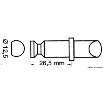 Scalmo plastica/ottone 12,5 x 26,5 mm 