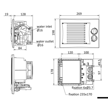 Scambiatore di calore a liquido con ventola 
