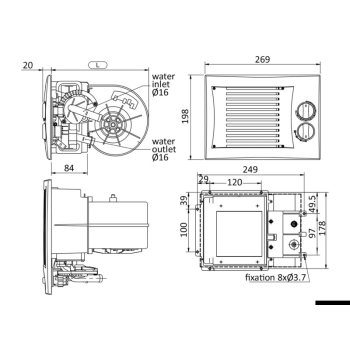 Scambiatore di calore a liquido con ventola a 3 ve 