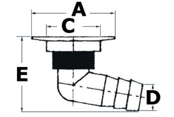 Scarico 100° per doccia 29 mm 