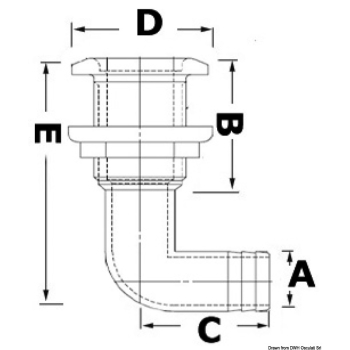 Scarico a mare 90° 1" 1/2 