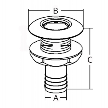 Scarico a mare bordo basso 1'1/4