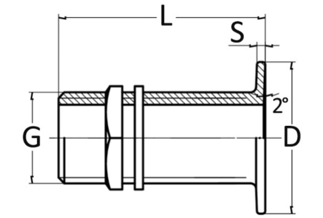 Scarico a mare filo ottone cromato 1/2" 
