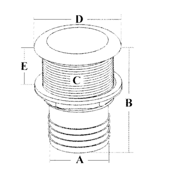 Scarico a mare inox c/ptg Ø mm.25