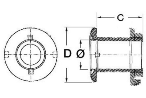 Scarico a mare inox lucido 1/2 