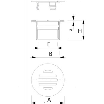 Scarico in ottone cromato Ø mm.75
