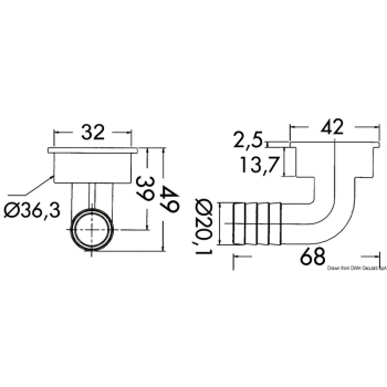 Scarico pozzetto inox Ø 42 