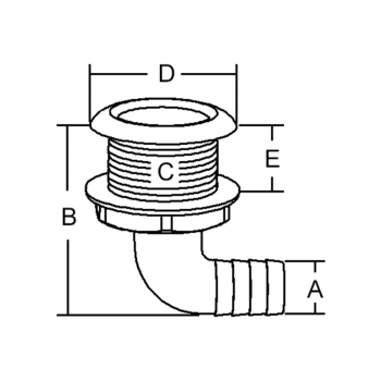 Scarico pvc/inox curvo Ø mm. 19