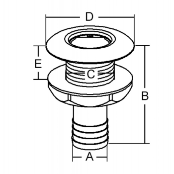 Scarico pvc/inox Ø mm. 16