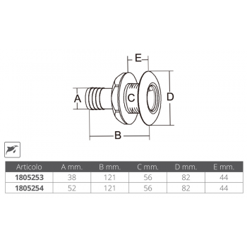 SCARICO PVC/INOX Ø MM. 40