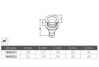 SCARICO PVC/INOX Ø MM. 40