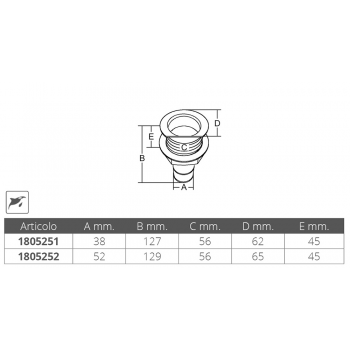 SCARICO PVC/INOX Ø MM. 40