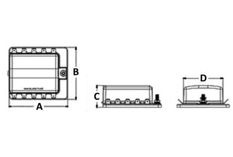 Scatola portafusibili con spie 4 sedi 