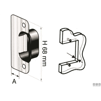 Scontro southco 3mm per serratura omni spring-bolt
