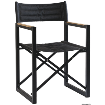 Sedia pieghevole alluminio teak ARC The Square antracite 