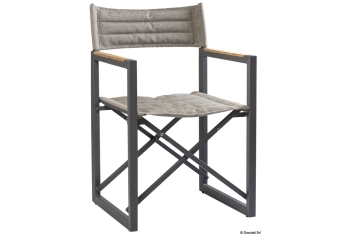 Sedia pieghevole alluminio teak ARC The Square grigia 