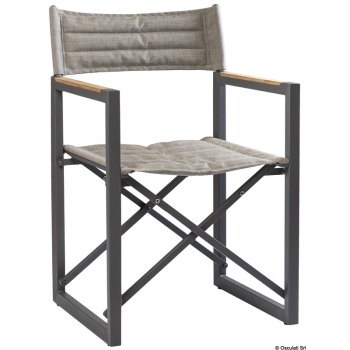 Sedia pieghevole alluminio teak ARC The Square grigia 