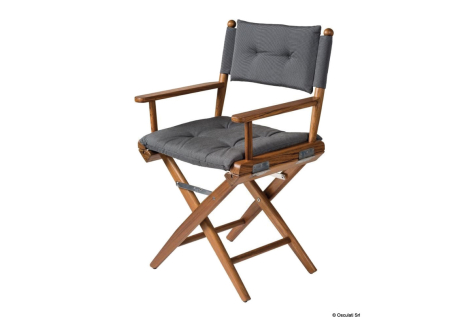 Sedia teak pieghevole imbottita grigio scuro 