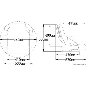 Sedile anatomico imbottito con Flip Up H52R bianco 