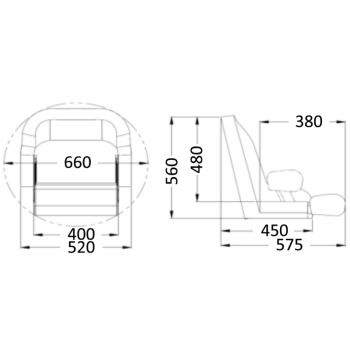 Sedile compatto da rivestire con flip up H51 