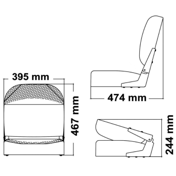 Sedile schienale ribaltabile in vinile sabbia 