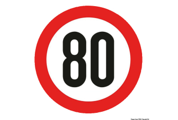 Segnale velocità omologato adesivo 80 Km/h 