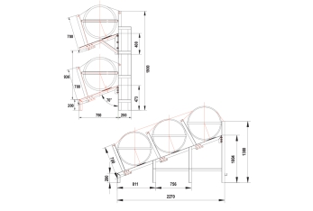 Sella Verticale per zattera  SOLAS OCEANO,2-cinghie,6-25(A),6-35(B)