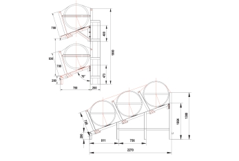 Sella Verticale per zattera  SOLAS OCEANO,2-cinghie,6-25(A),6-35(B)