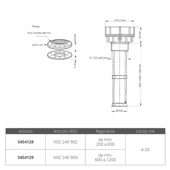 SENSORE ACQUE NERE MM.80-600