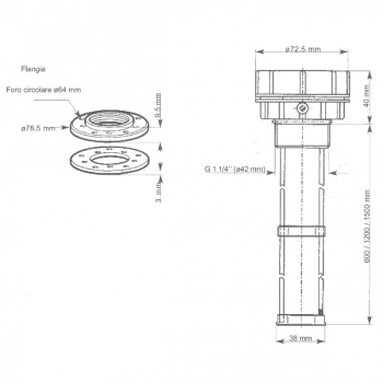 Sensore acque nere mm.80-600