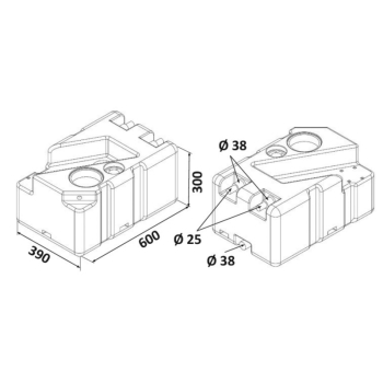 Serbatoio acque nere 50 l con maceratore 12 V 