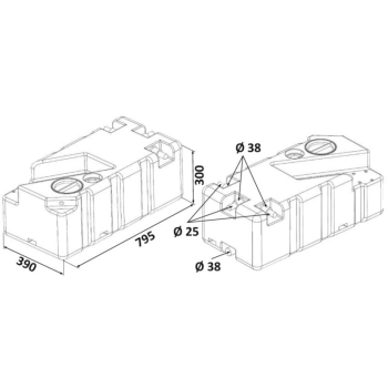 Serbatoio acque nere con maceratore 24V 70 l 