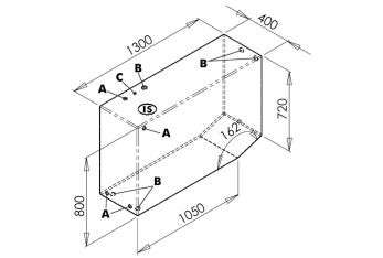 Serbatoio per acqua 390 l destro 