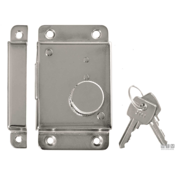 Serratura da applicare 2 mani con chiavi 3656b h25 in ottone cromato