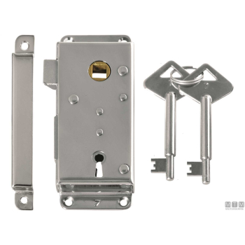 Serratura da applicare sinistra con chiavi 4062b in ottone cromato