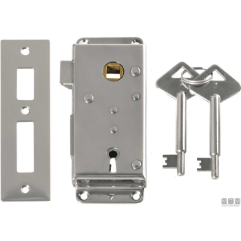 Serratura da applicare sinistra con chiavi 4062p in ottone cromato