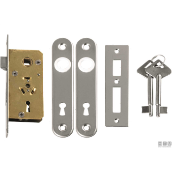 Serratura da incasso destra con chiavi 4021 in ottone cromato