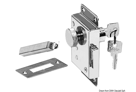 Serratura sinistra ottone cromato 20 mm 
