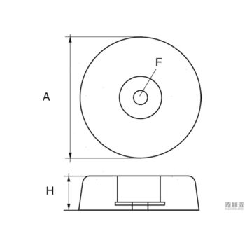 Set anodo a flangia tonda alto d135mm in zinco