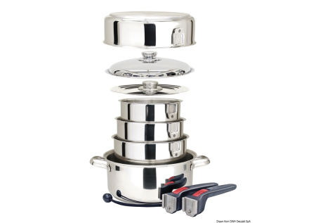 Set pentole impilabili inox con interno in ceramica  