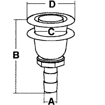 Sfiato inox-nylon dritto Ø mm.15