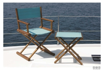 Sgabello mb teak turchese