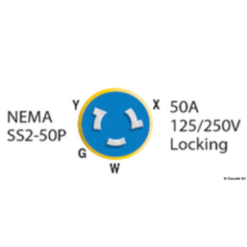 Spina 50A 125 250V con bloccaggio 
