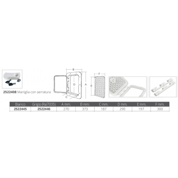 SPORTELLO BIANCO MM.270 X 373