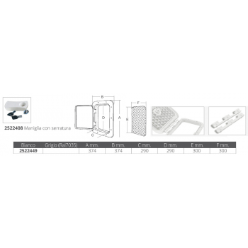 SPORTELLO BIANCO MM.374 X 374