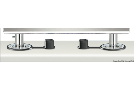 Supporto doppio per piani lavoro ad incasso 