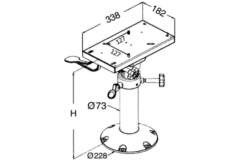 Supporto sedile girevole 330 mm con slitta 