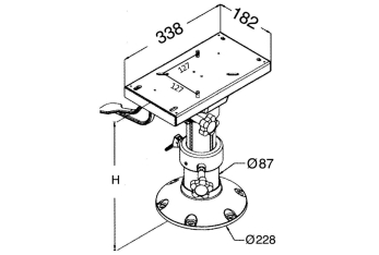 Supporto sedile girevole 457 mm con slitta 