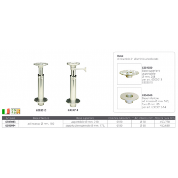 SUPPORTO TELESCOPICO MM.450/780