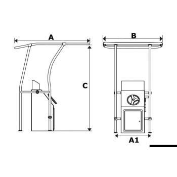 T-Top Alluminio retrattile 1,05 X 1,35 mt 